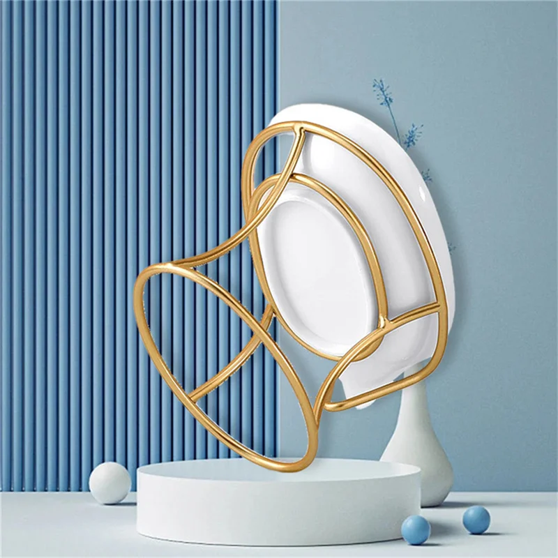 

New Light Luxury Style Creative Soap Box Bathroom Toilet Household Drain Free Perforated Soap Rack soap Dish Tray