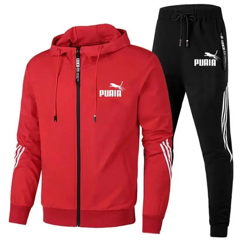 Фото Модный спортивный костюм для мужчин, новый осенний женский костюм + спортивные штаны в полоску, комплект из 2 предметов для бега, фитнеса, баскетбола, бега №5