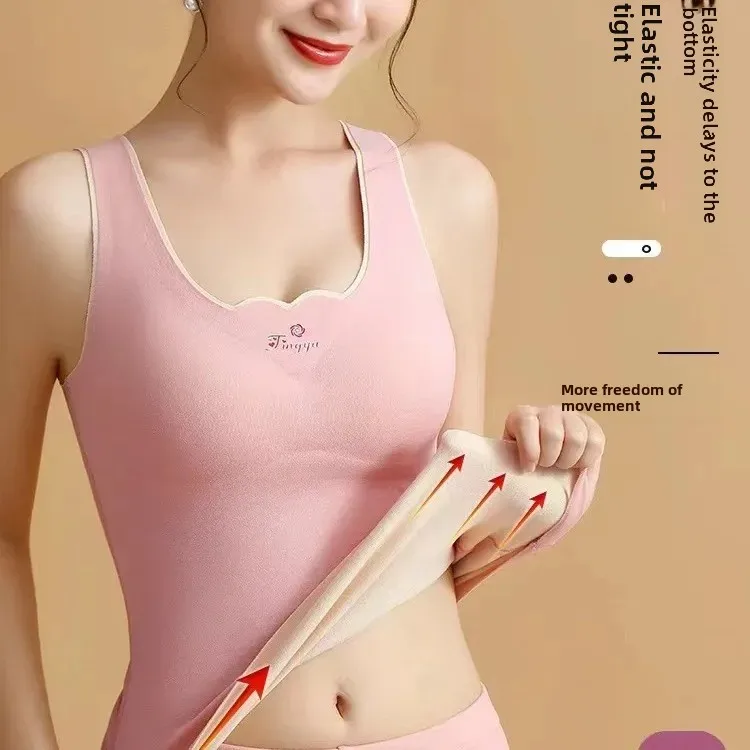 Осенне-зимний утепленный бюстгальтер на флисовой подкладке топ женский теплый