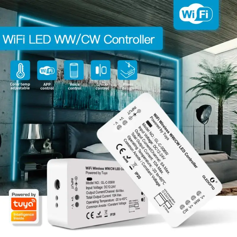

12 В 24 в 36 В светодиодный диммер Ww Cw Cct светодиодный контроллер дистанционный переключатель Wifi Rf беспроводной диммер контроллер