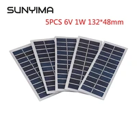 sunyima 5pcs 6v 1w 13248mm high performance solar panel mini solar system diy for battery phone chargers portable solar cell
