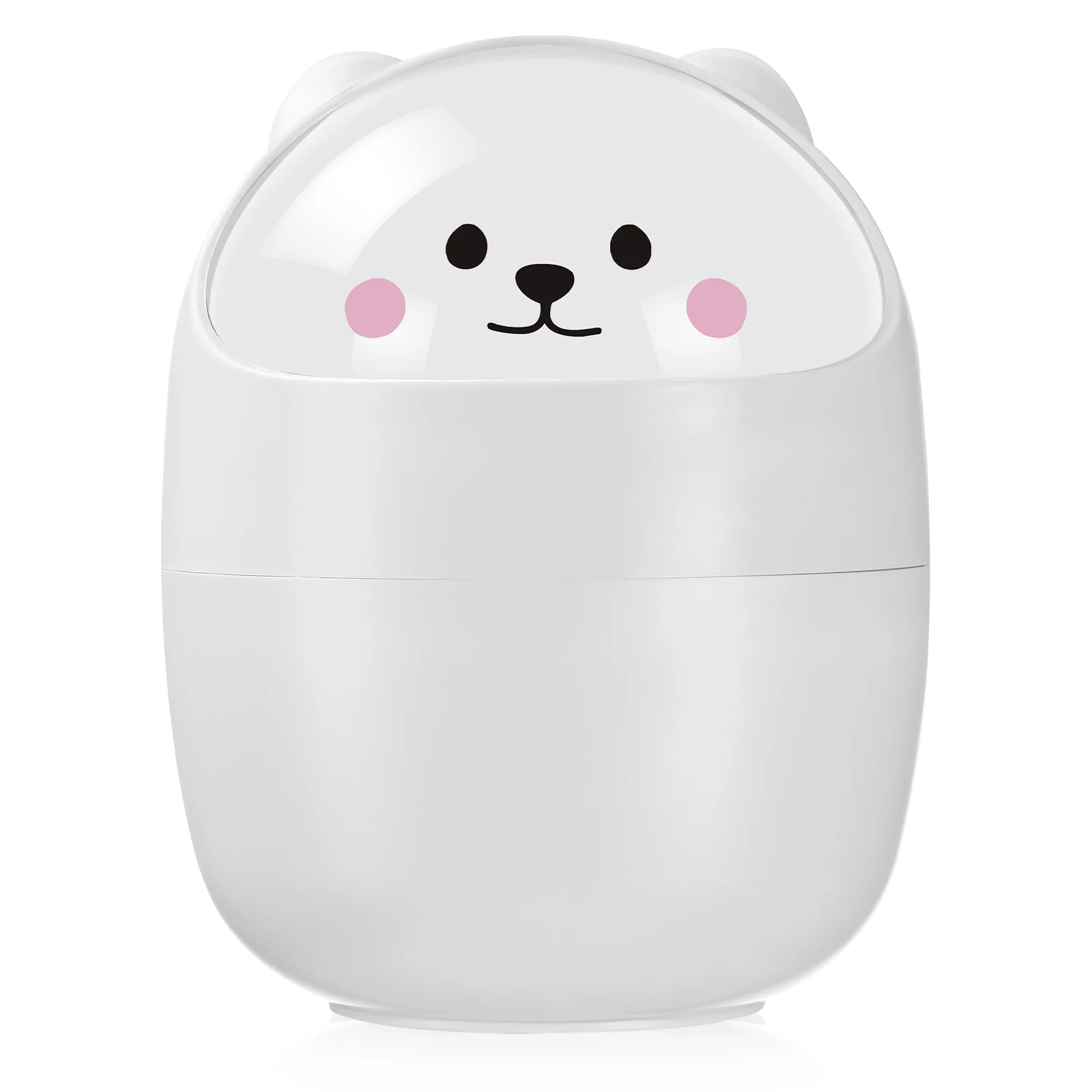 

Trash Can Mini Desktop Bin Garbage Wastetable Desklidcontainer Cute Office Bucket Tiny Animal Countertopbasket Storage Kitchen