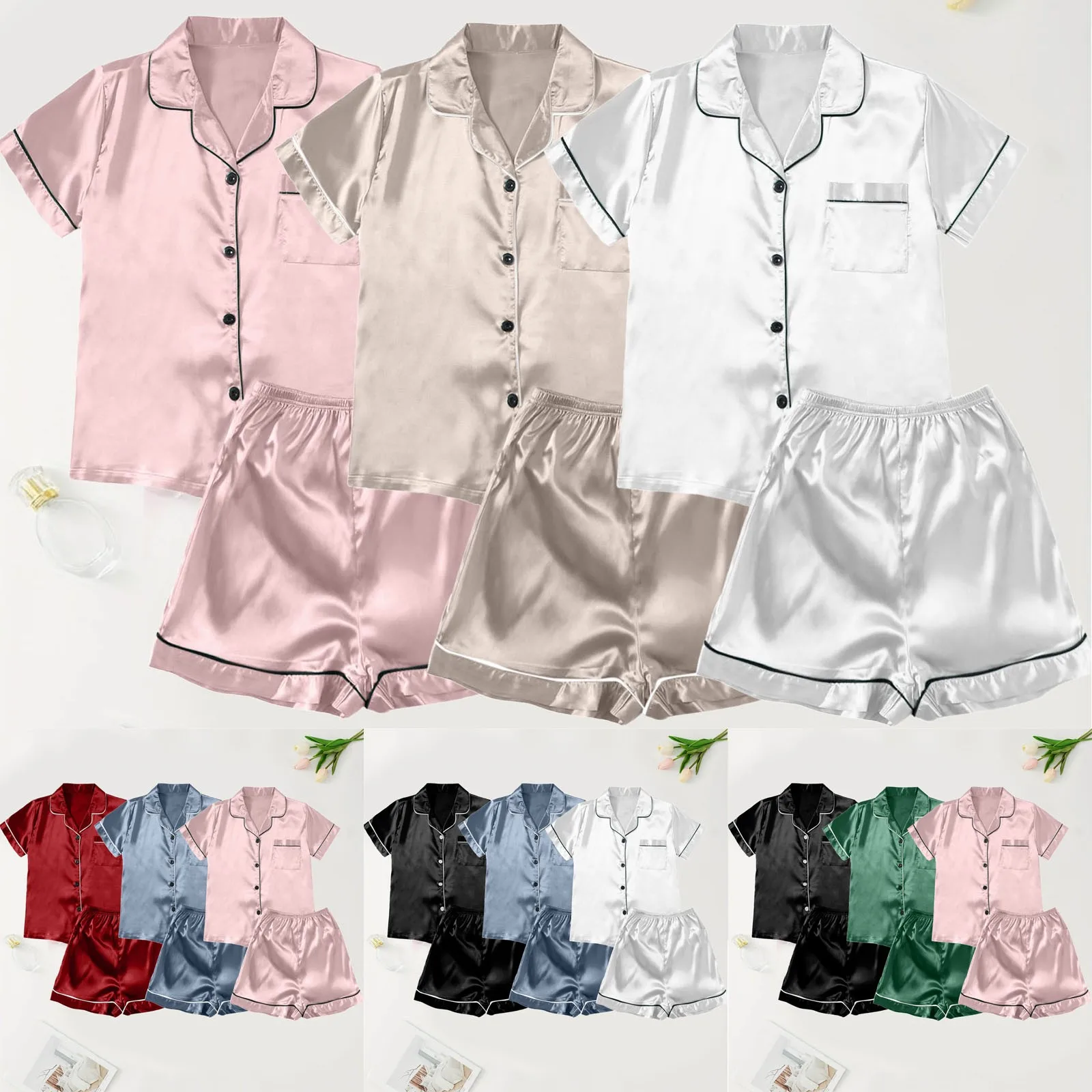 

Пижама женская 6 шт., комплект, Пижама для женщин, Повседневная Пижама, кружевные подтяжки, шорты, домашняя одежда