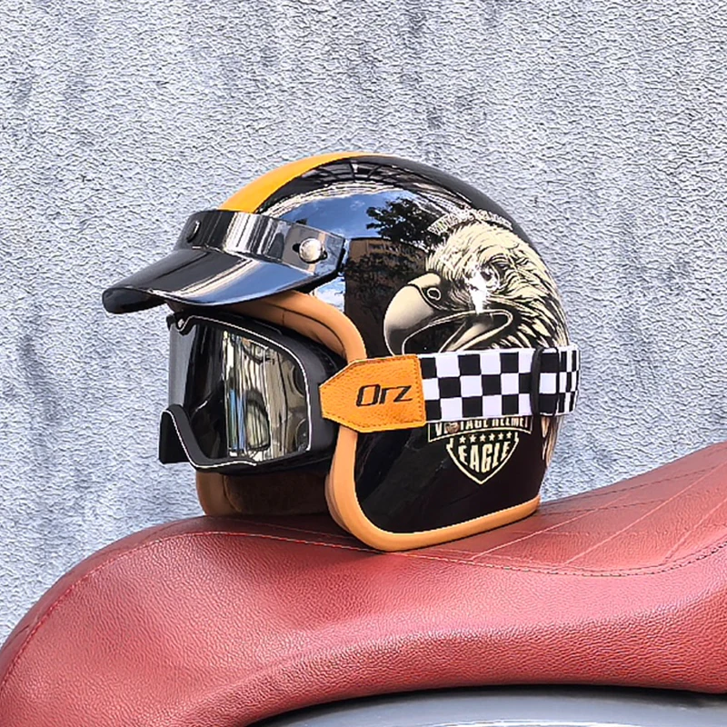 Полуоткрытый мотоциклетный шлем в стиле ретро аксессуары для пересеченной