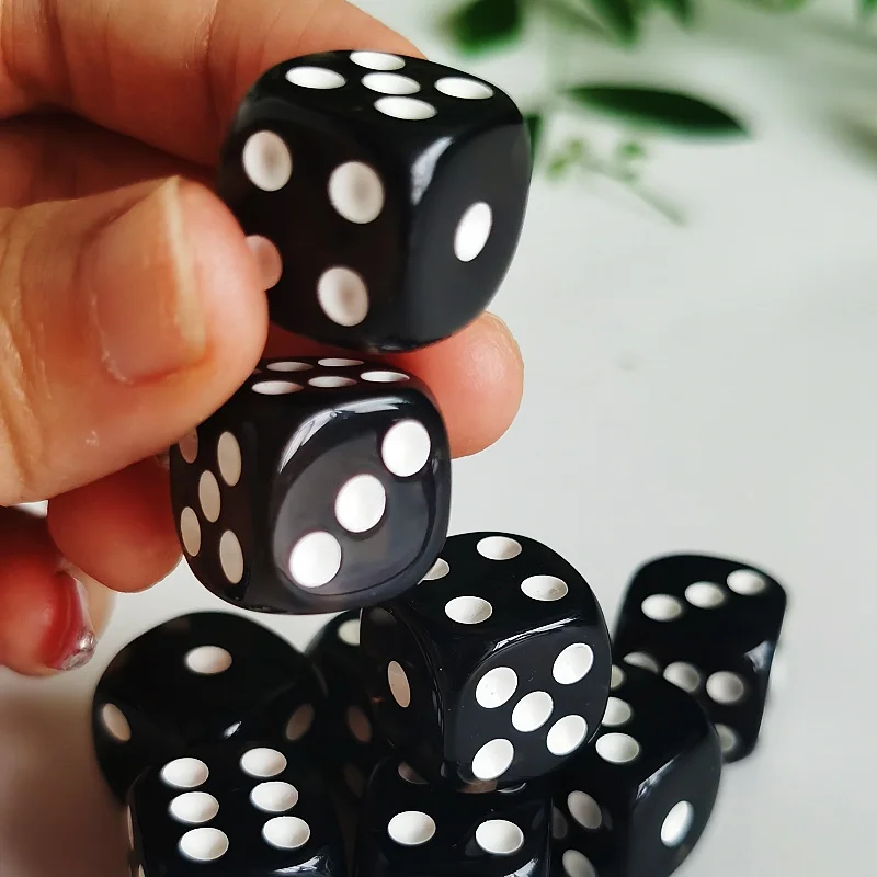 10 шт./партия 16 мм D6 игральные кости синего цвета Акриловые шестигранные с