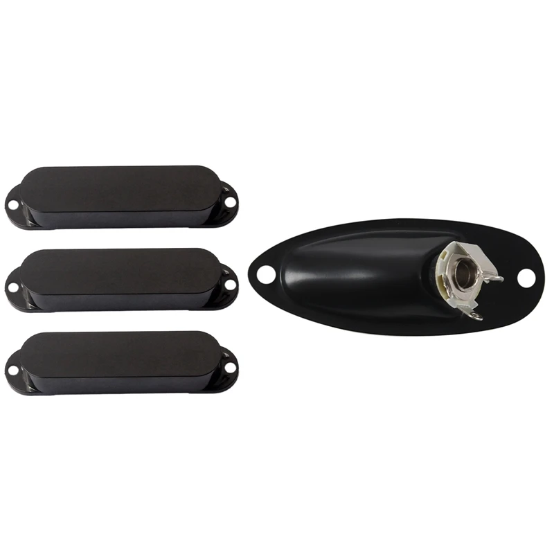 

1 Set 1/4 Inch Loaded Guitar Output Mono Jack Plug Socket Plate & 1 Pcs Coil Pickup Cover Sealed Pickup Covers