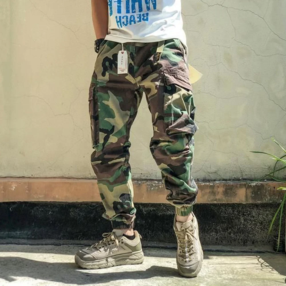 

Fashion Military Camo Tactical Cargo Pants American Streetwear Casual TrousersMen Harajuku Joggers Male Camoufage