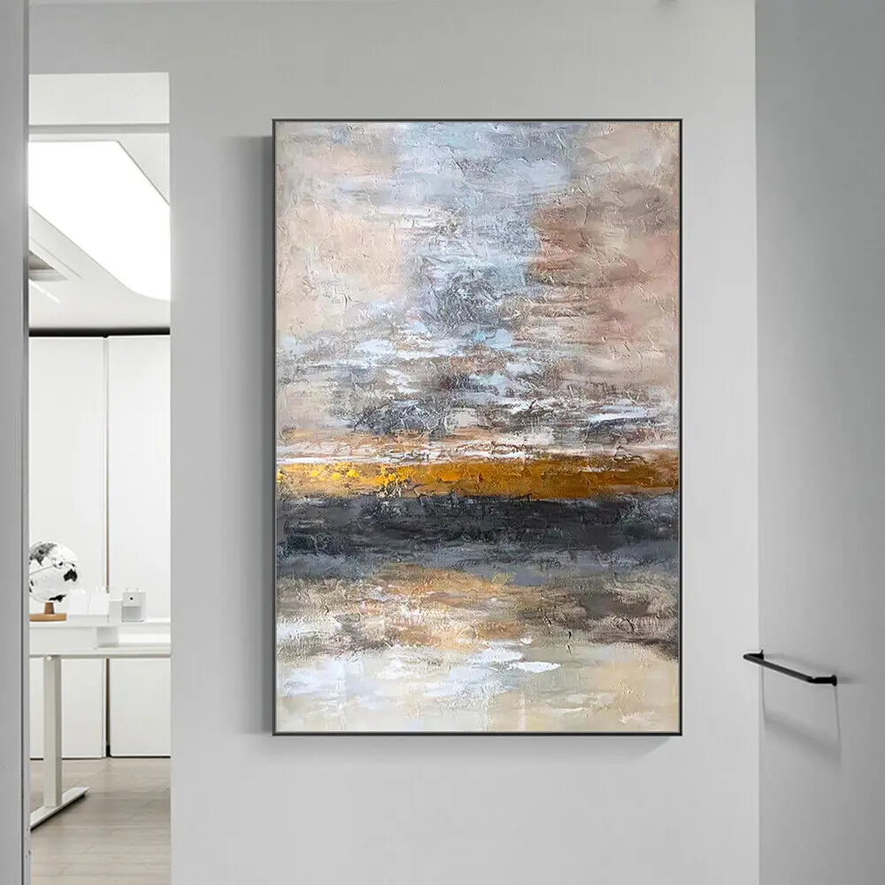 Larege ручная работа золотая абстрактная картина маслом на холсте настенное