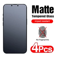 4pcs matte glass for iphone 13 12 11 pro max mini 6 s 8 7 plus full cover frosted screen protectors for iphone xs max xr x se 22