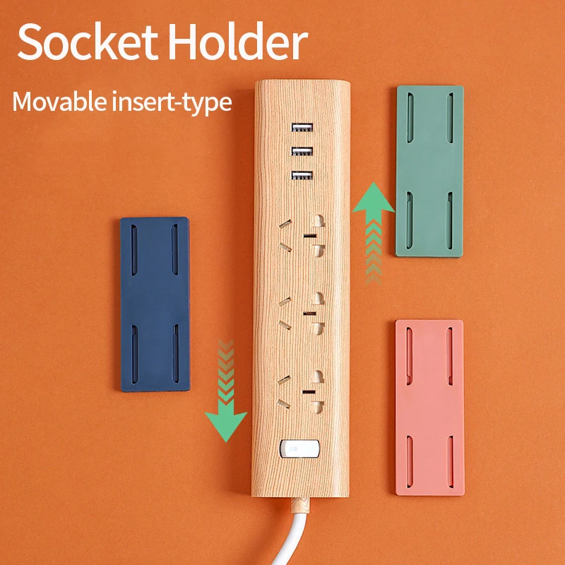 

Power Strip Holder Self Adhesive Socket Fixer Punch Free Plug Sticker Wire Organizer Wall Mount Remote Box Fixer Holder