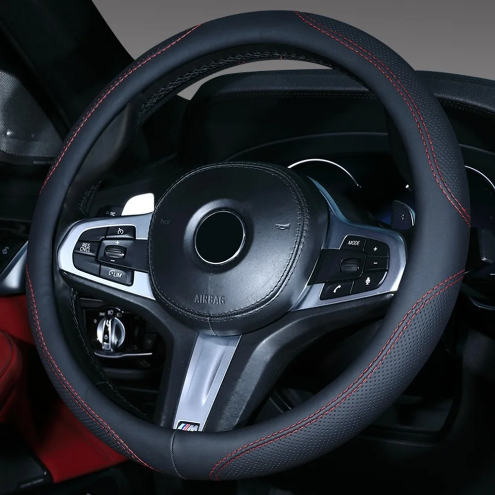 

Car Steering Wheel Cover Breathable Skidproof Auto Steering Wheel Cover AntiSlip Embossing Leather Car Styling Car Accessories