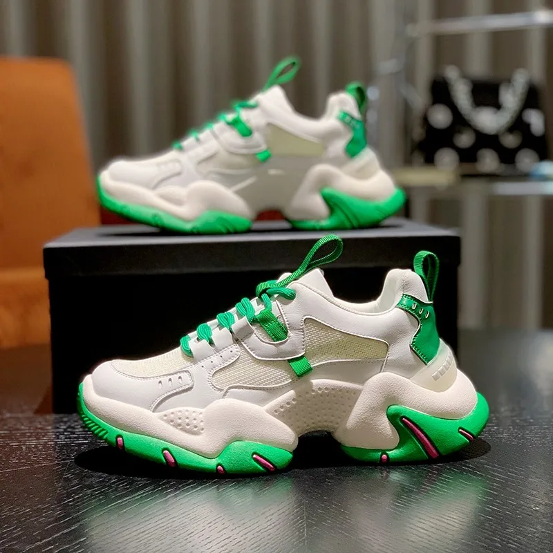 

Женские кроссовки на высокой платформе, Вулканизированная подошва, массивные, повседневная обувь