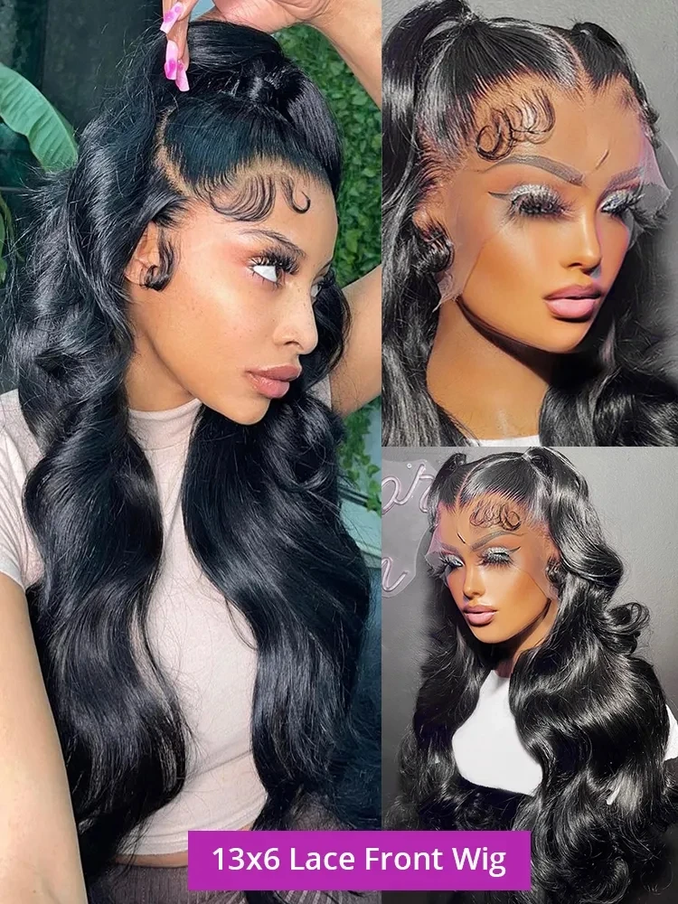 32-36 Дюймов Прозрачный Кружевной Фронтальный Парик Объемная Волна Бразильские