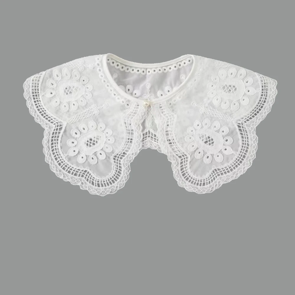 

Bow Tie False Collar Girl Doll Collar Embroidered Chiffon Fake Collar Women Vintage Palace Style Half Shirt Collar Accessories