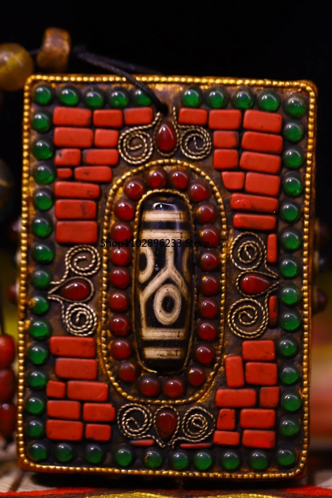 Натуральный метеоритный амулет филигранная инкрустация драгоценными камнями