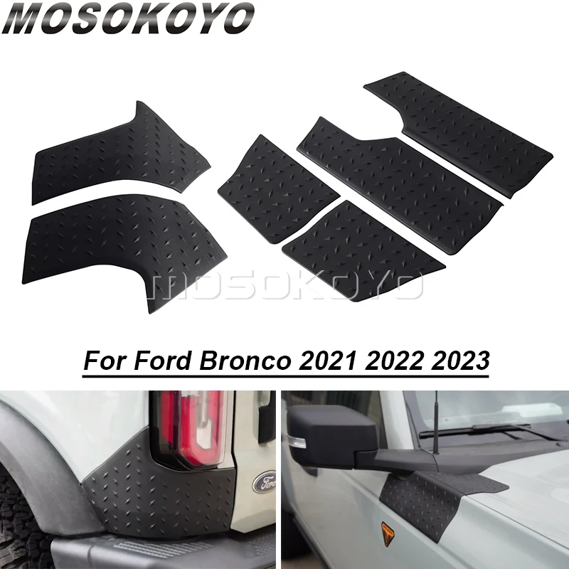 

Бронированная боковая защита для углов автомобиля, чехол для Ford Bronco 2021-2023 2/4, аксессуары для дверей, защита для передних углов от царапин