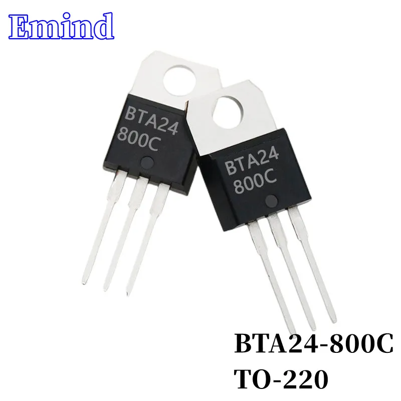 

20/50/100/200/500Pcs BTA24-800C BTA24 Triac 24A/800V TO-220 DIP Thyristor Large Chip