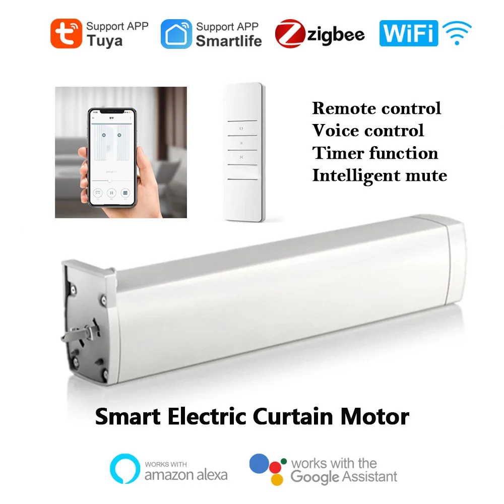 Умный двигатель для штор Tuya Wi-Fi Zigbee | AliExpress