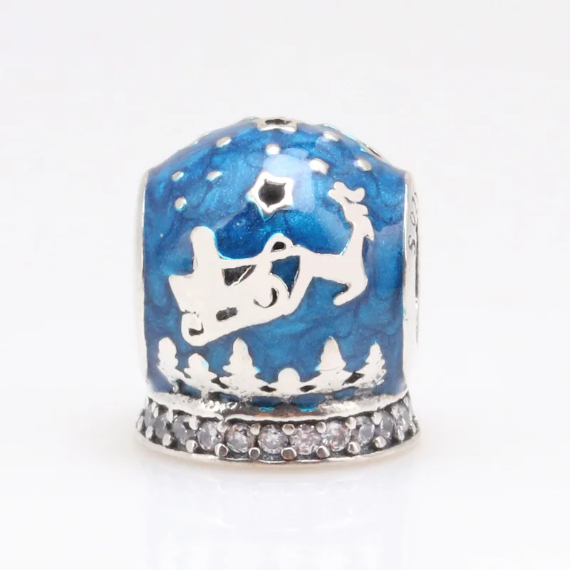 

Hot Sale 925 Sterling Silver Winter Snowflake Planet Santa Sleigh Elk Beads Fit Original Bracelet Women Jewelry Making Gift