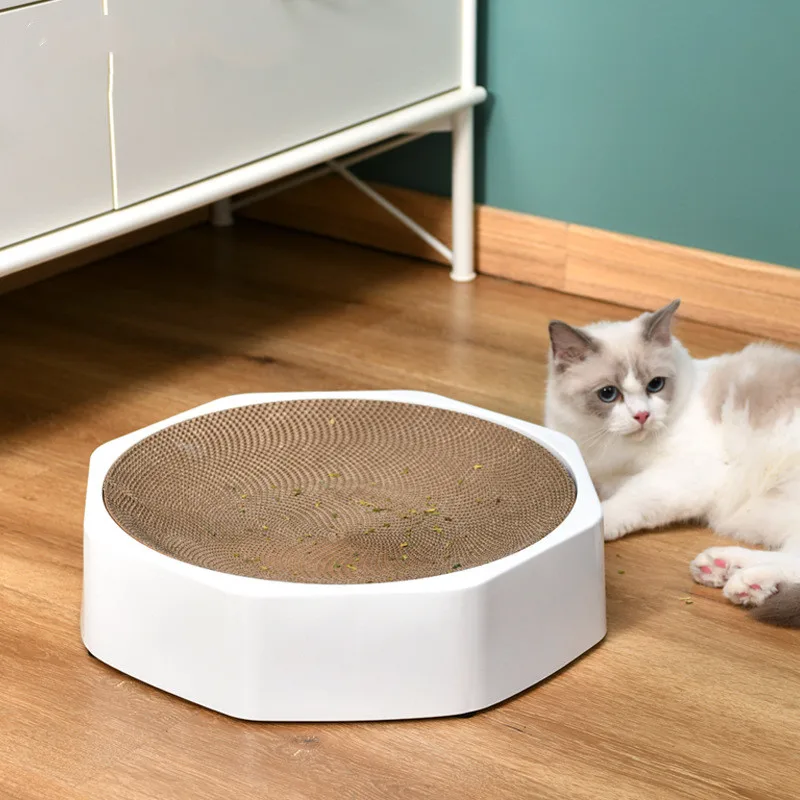 

Кошачья Когтеточка, гофрированная бумажная кошачья кровать с бесплатной Кошачьей Мятой, восьмиугольная Когтеточка для шлифовки ногтей, из...