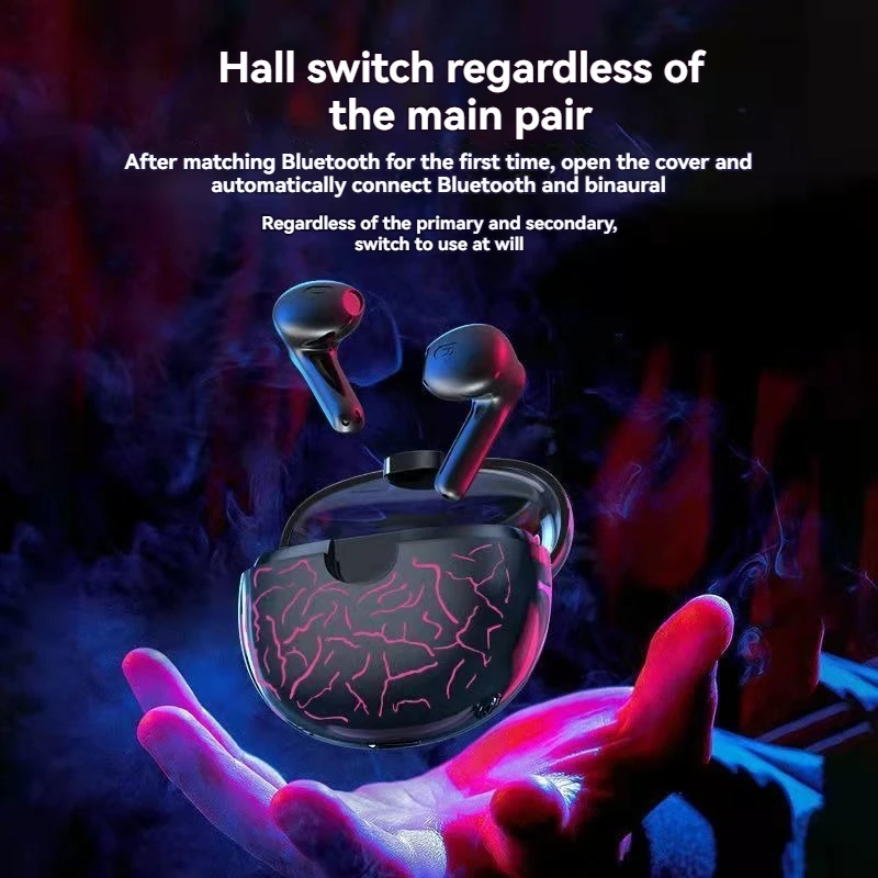 Новинка 2024 беспроводные Bluetooth наушники светящиеся Quicksand игровые с активным