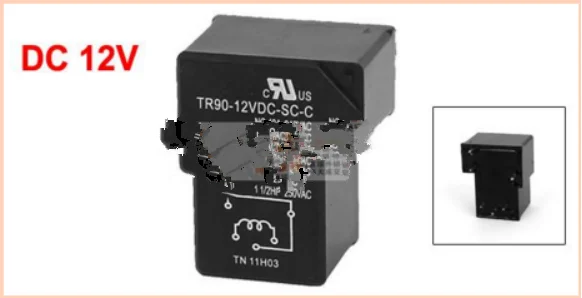 

Реле высокой мощности, нагрузка TR90-12VDC-SC-C, 40 А, 240 В переменного тока, ОДНОПОЛЮСНОЕ двухходовое, 12 В постоянного тока