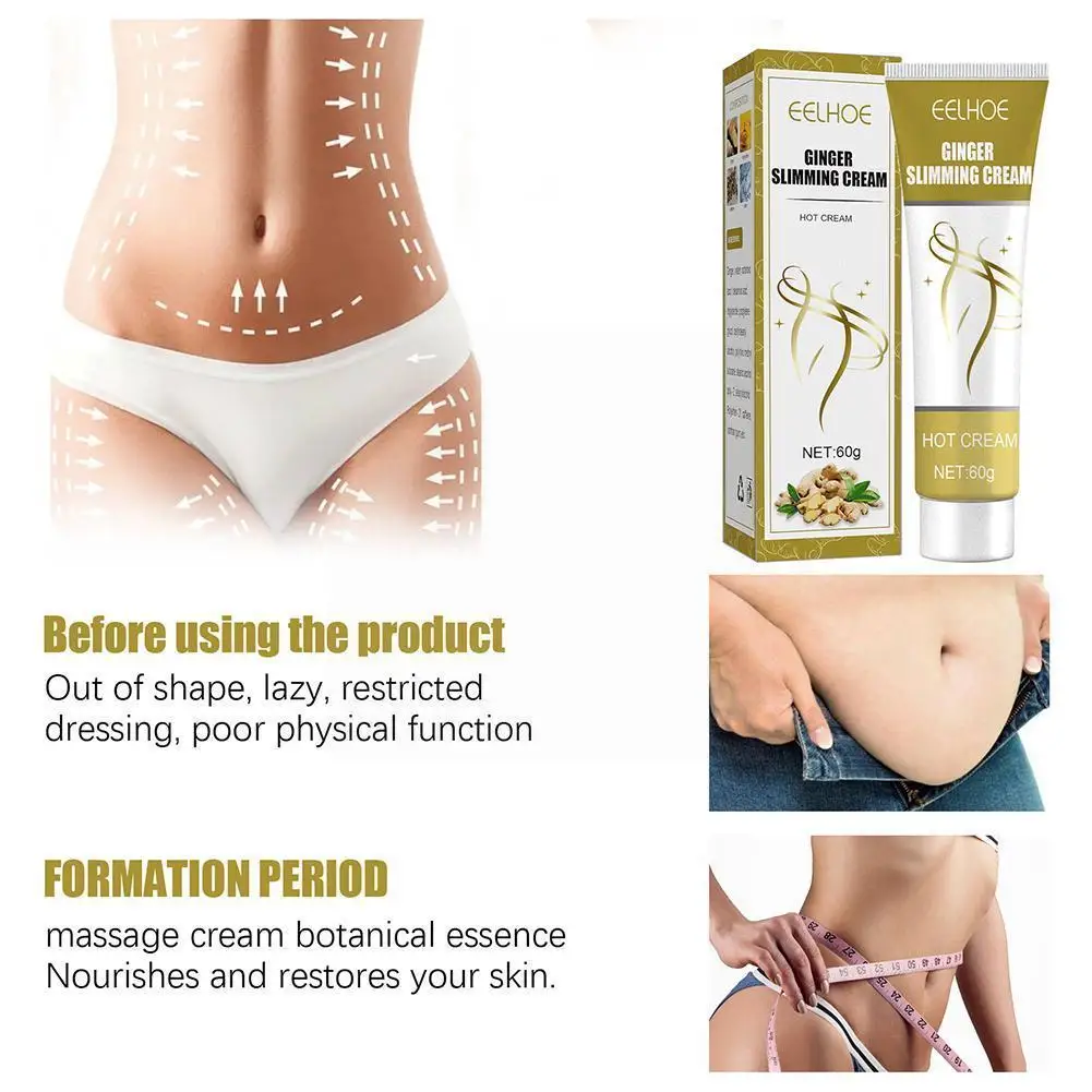 

60 г имбирный сжигающий жир крем антицеллюлитный крем для всего тела ног снижение талии массаж похудение массирующий крем для тела L M5Q4