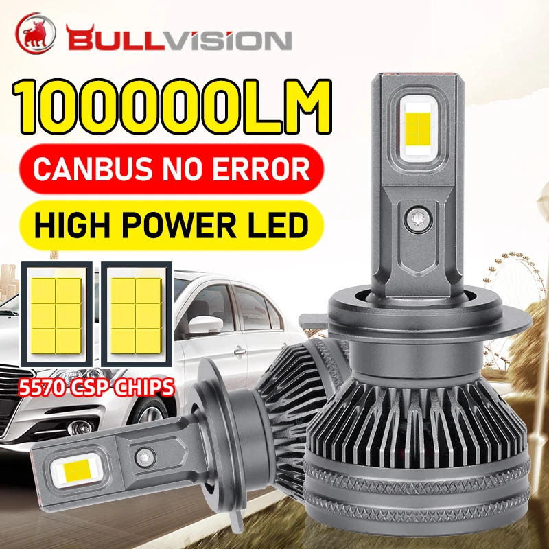 

100000LM 300W H7 H4 H11 K5C LED Headlights Canbus Car Bulbs H1 H8 H9 HB3 HB4 9012 HIR2 9005 9006 Turbo Lamps 5570 CSP Fog Lights