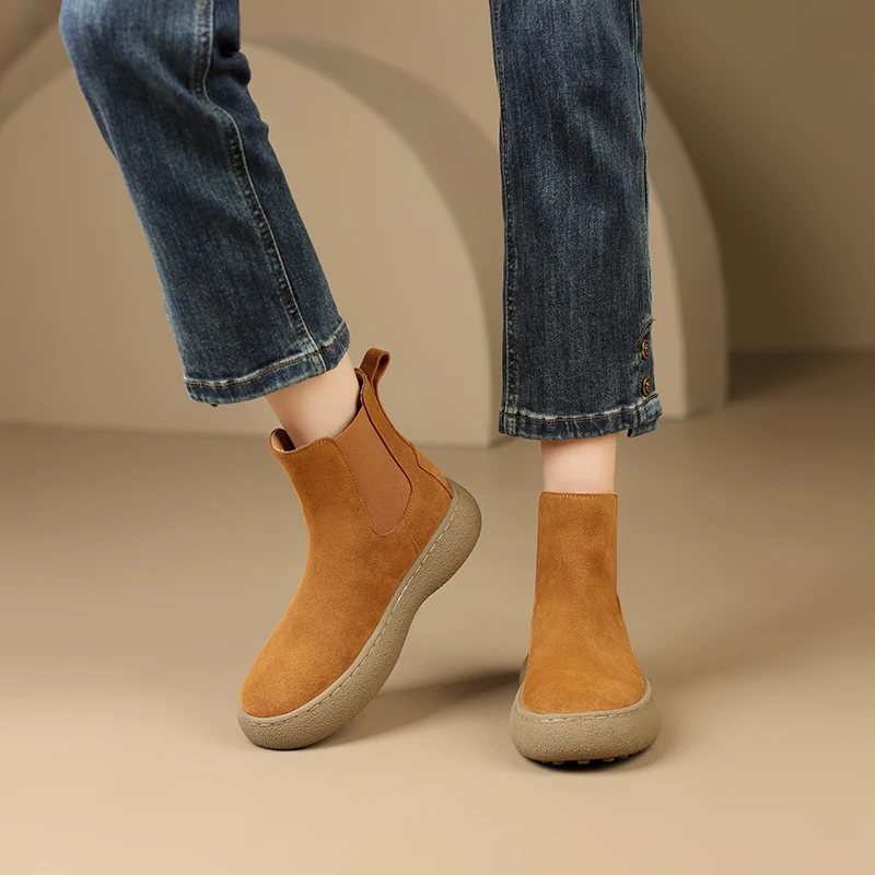 Ботильоны женские замшевые на платформе