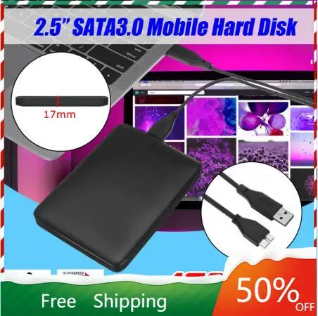 

2.5 External Hard Drive USB3.0 HDD HD Hard Disk 1TB/2TB Mobile Hard Disk HDD Storage Devices For Macs Computer Desk Laptop