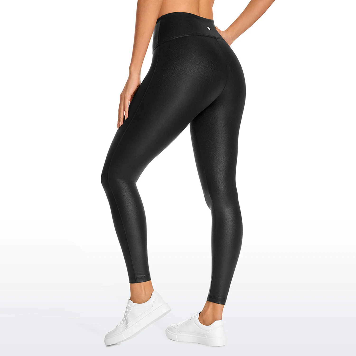 CRZ YOGA Butterluxe Matte Faux Leather Leggings for Women 26.5'' - No Front Seam High Waist Stretch Tights Pleather Pants