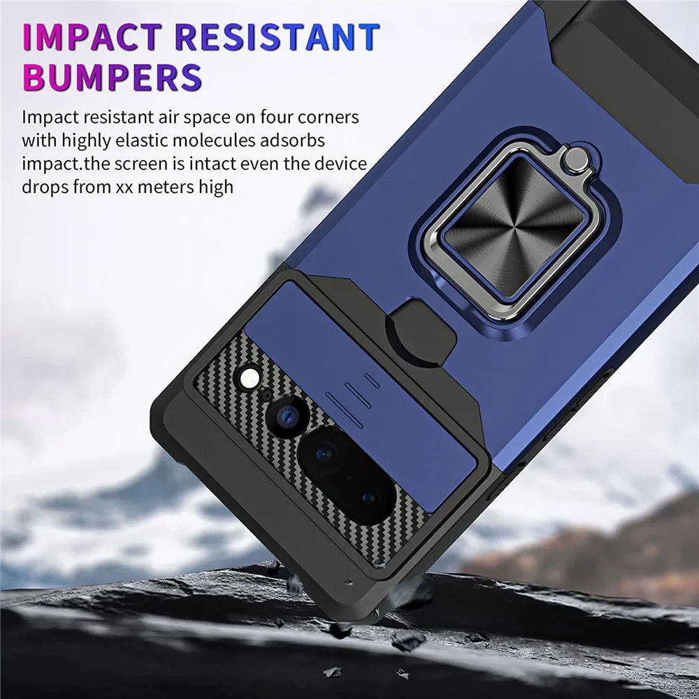 

Phone Case For Google Pixel 7 Pro Case Card Slot Bag Finger Ring Holder Stand Cover Google Pixel 7 Pro Funda For Pixel 6 7 Pro