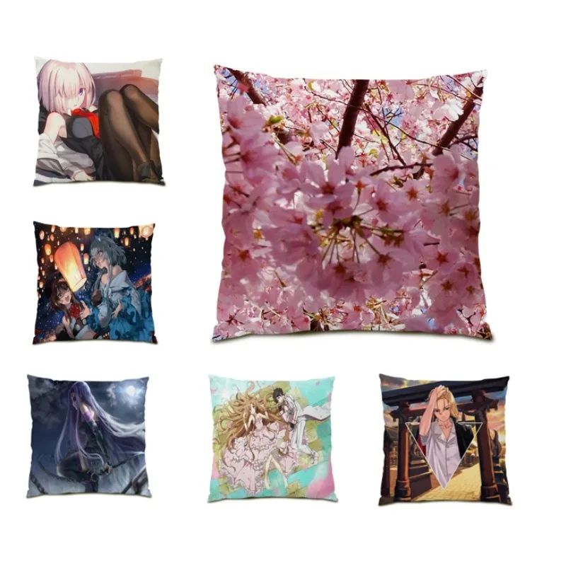 Наволочка с Аниме Полиэфирная льняная