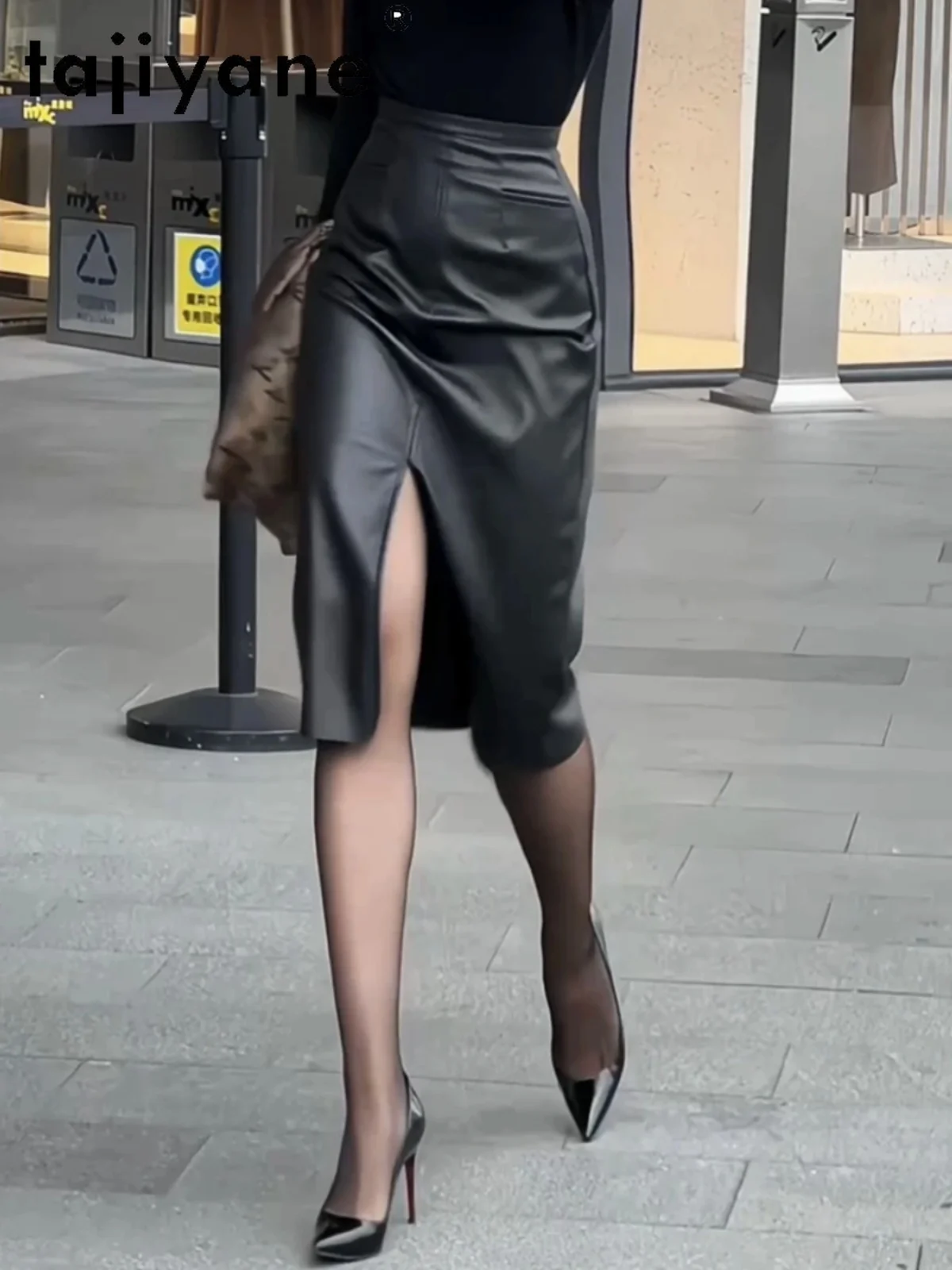 Женские юбки из натуральной овечьей кожи TAJIYANE Новое поступление 2024 зимняя