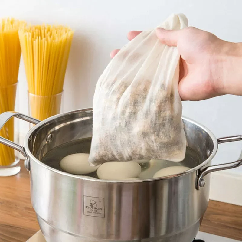 

2022New Drawstring Chinese Medicine Bag Kitchen Soup Reusable Strainer Filter Bags Tea Infuser Food Grade Spice Filters Teabags