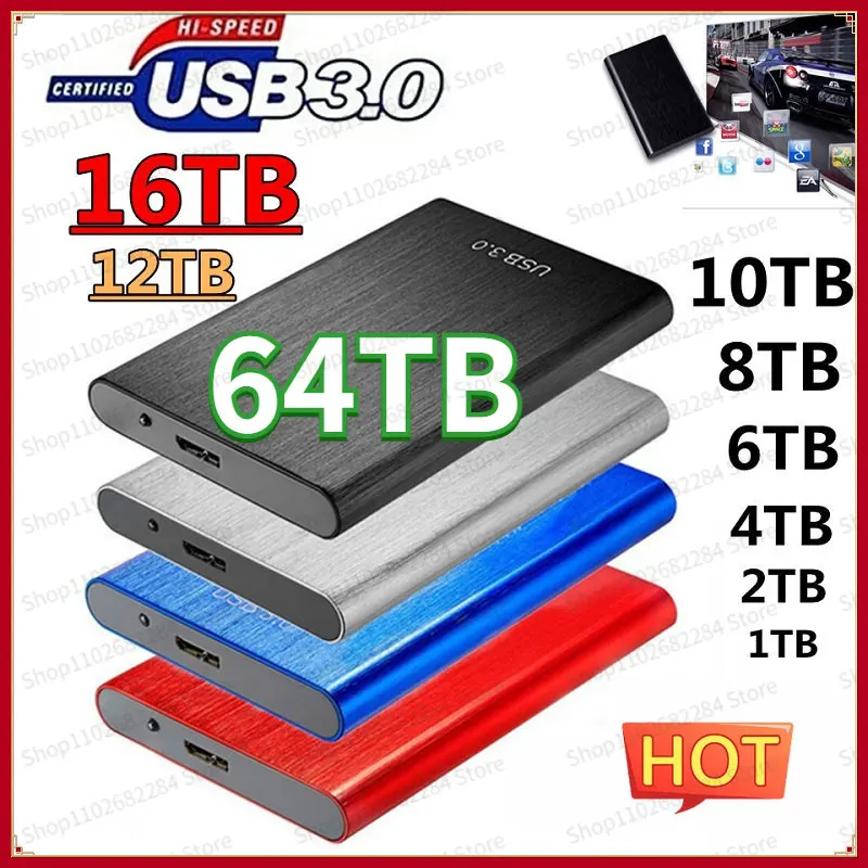 

Original High-speed 64TB SSD Portable External Solid State Hard Drive USB3.0 Interface 2TB Mobile Hard Drive For Laptop/ps5/ps4
