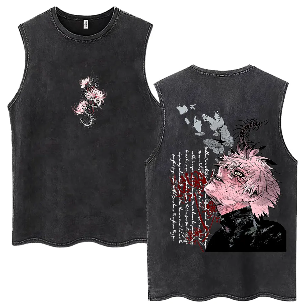 Японские аниме-майки Tokyo Ghoul Kaneki Ken, модные хлопковые безрукавки для мужчин и женщин, косплей-жилеты в стиле манга, оверсайз футболки без рукавов (art.: 3920db328bef4) - 3920db328bef4