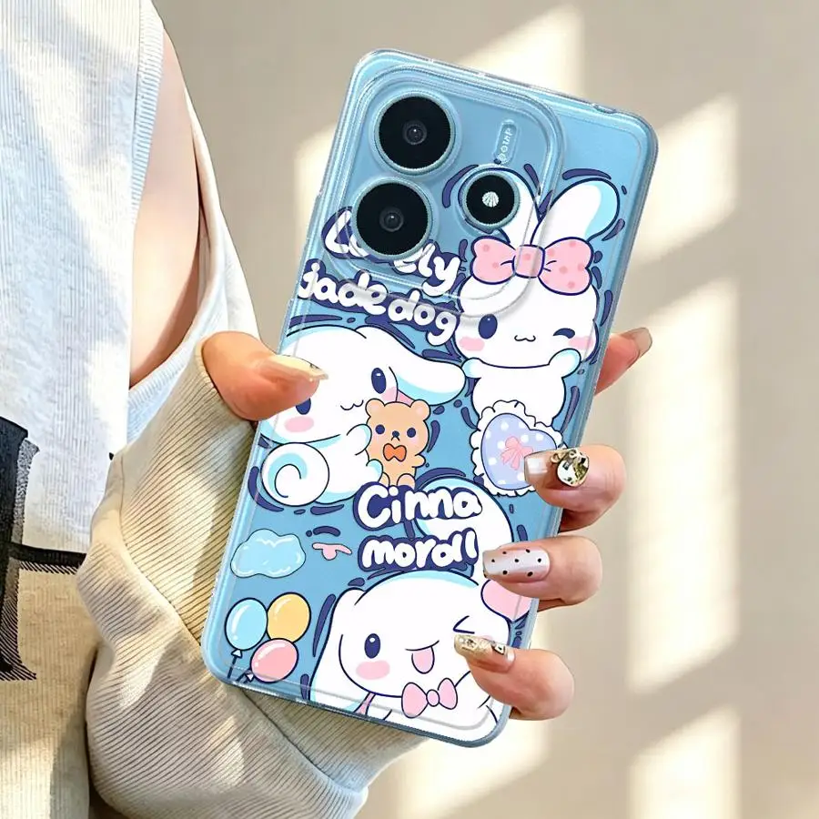 Фото Прекрасный мягкий чехол для телефона Sanrio Cinnamoroll для Xiaomi Redmi Note 15 11S 10S 9 10 13C 11 A4 12S 14C 12 Note 13 14 Pro Plus №2