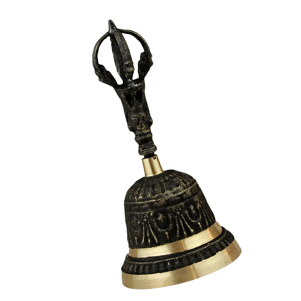 

Bell Hand Bells Brass Call Vintage Wedding Meditation Jingle Rustic Service Tibetan Handbell Buddhism Toy Held Iron Metal Prayer