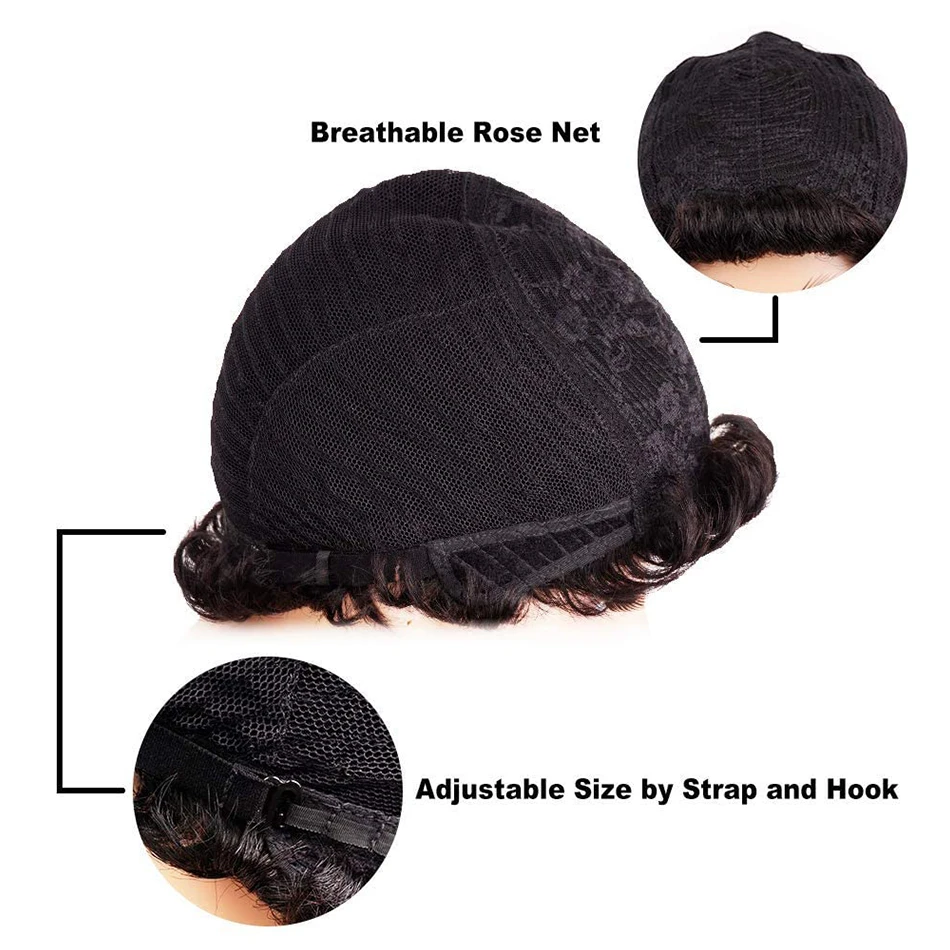 Естественный цвет короткие прямые человеческие парики боб с челкой для