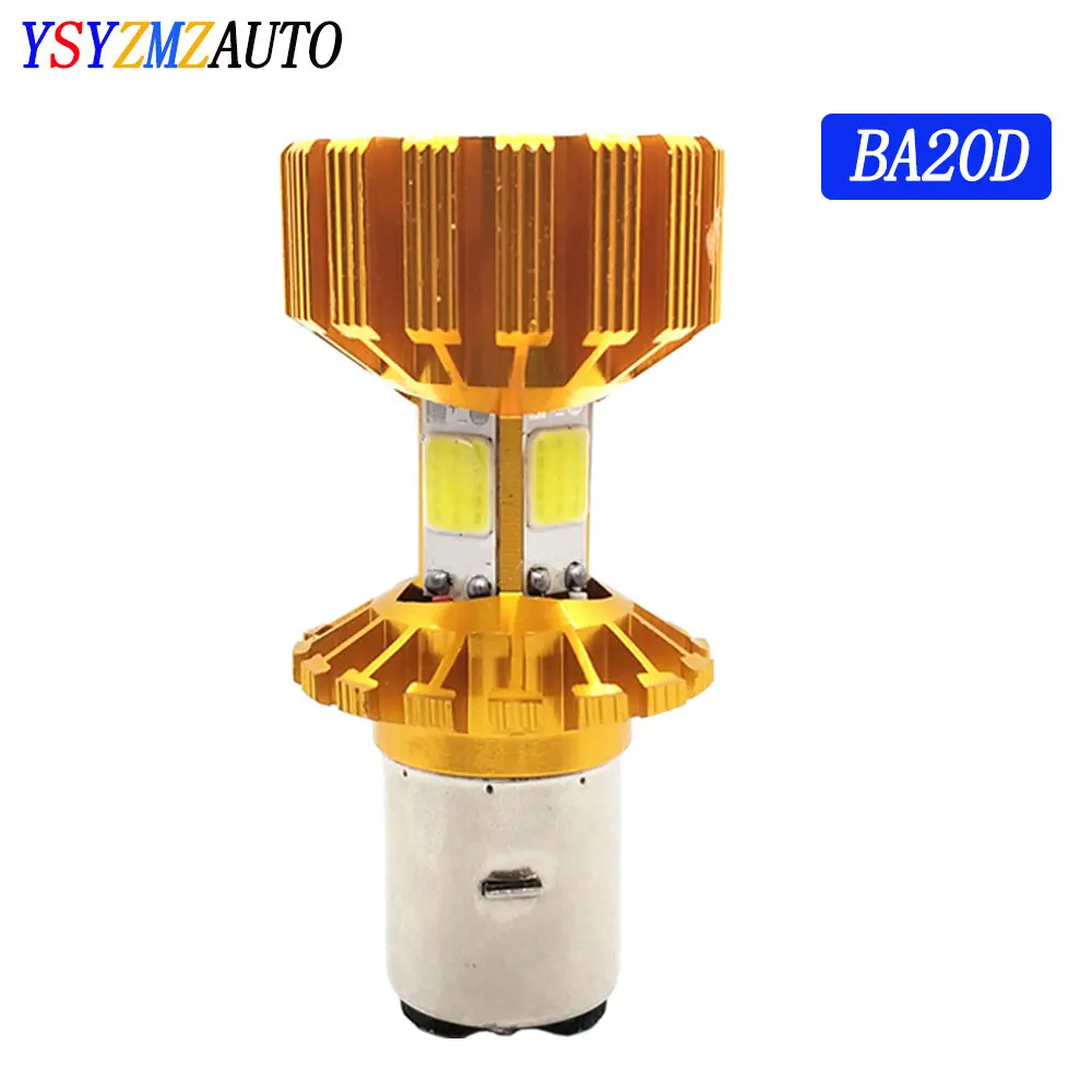 1 шт. BA20D LED Moto H6 светодиодные лампы для мотоциклетных фар COB чипы белые H4 светодиодные лампы Hi Lo аксессуары для скутеров DC 12 В