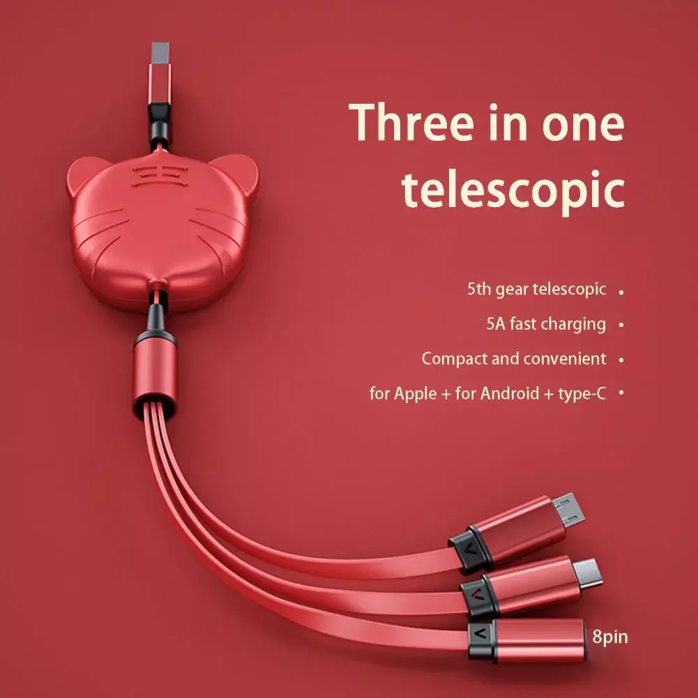 

Charger Wire Creative Tangle-free Plug Play 8Pin Micro USB Type-C Data Cord Charger Wire Cellphone Accessories