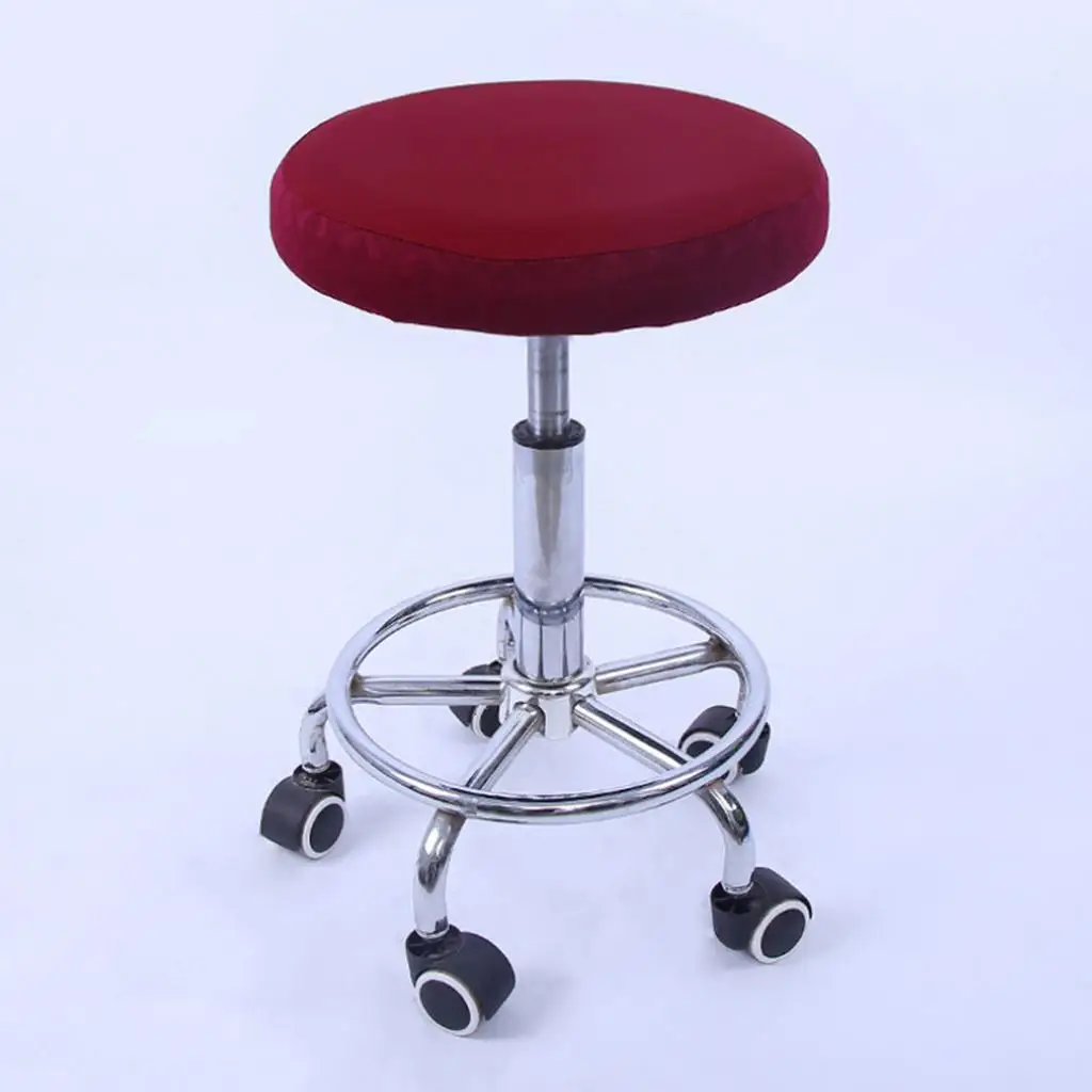 

Elastic Bar Stool Covers Round Chair Seat Cover Cushion Slip Covers Coffee