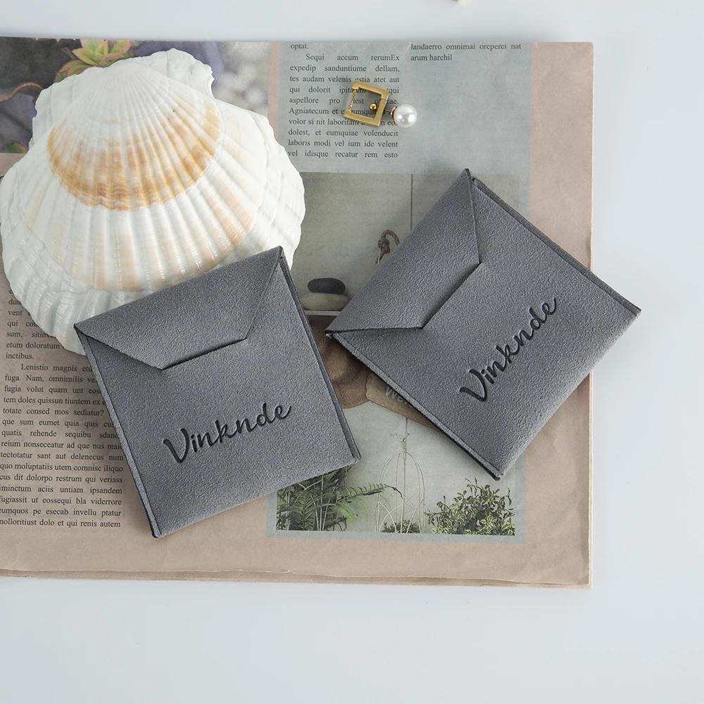 50-Pack Small Gift Bags For Earring Necklace Bracelet Ring Customized Logo Suede Microfiber Jewelery Packaging Organizer Pouches