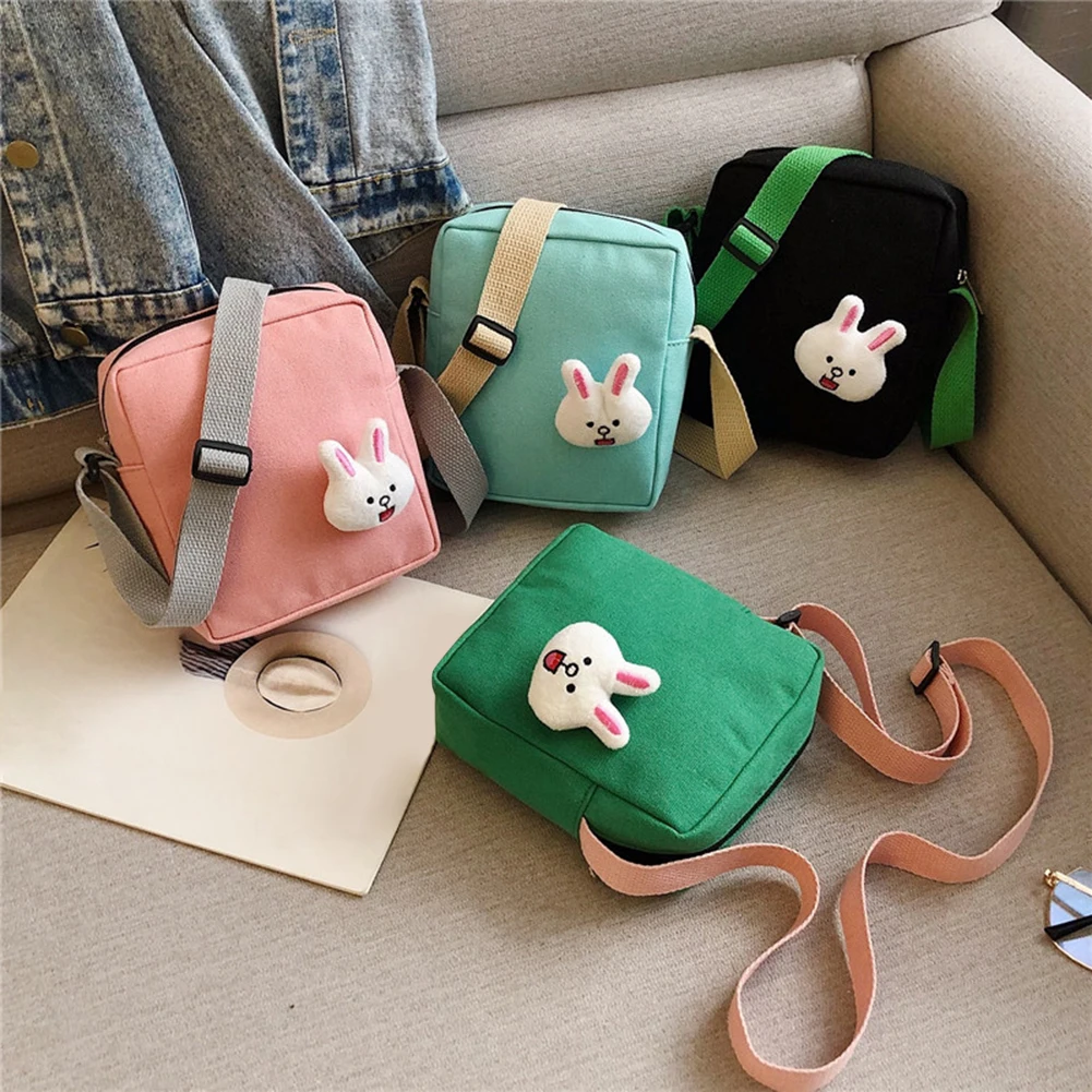 

New Fashion Handbags Classic Delicate Women Canvas Crossbody Cute Rabbit Money Purse Zipper Shoulder Bag Wallet for Hiking