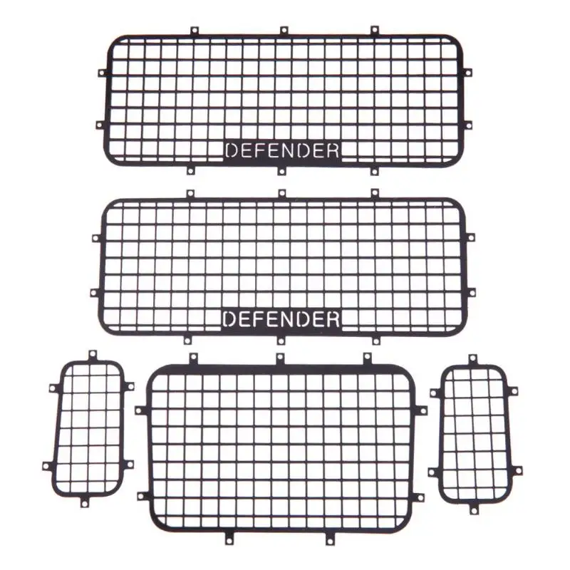 

5Pcs Metal Window Mesh Protective Net With Screws For 1/10 Rc Crawler Car Traxxas Trx-4 Practical Rc Cars Accessories Toy