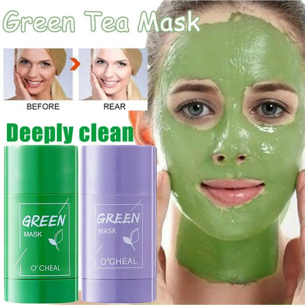 

Green Tea Mask Solid Stick Deep Cleansing Pore Remove Acne Film Pores Mud Shrink Oil Control Masks Care Blackhead Skin L0N4
