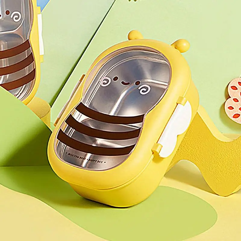 Детский семейный школьный Ланч-бокс из нержавеющей стали с 2 отделениями