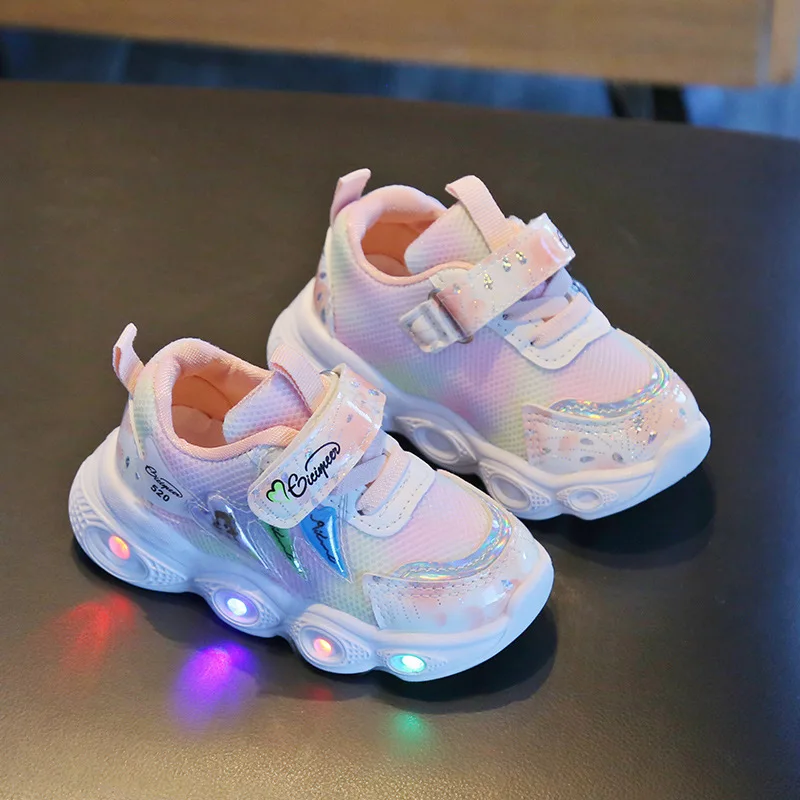 

Spring Children's Casual Shoes LED Luminous Sneakers for Girls Luminous Sneakers Lightweight Soles with Light Kids Girls Tennis