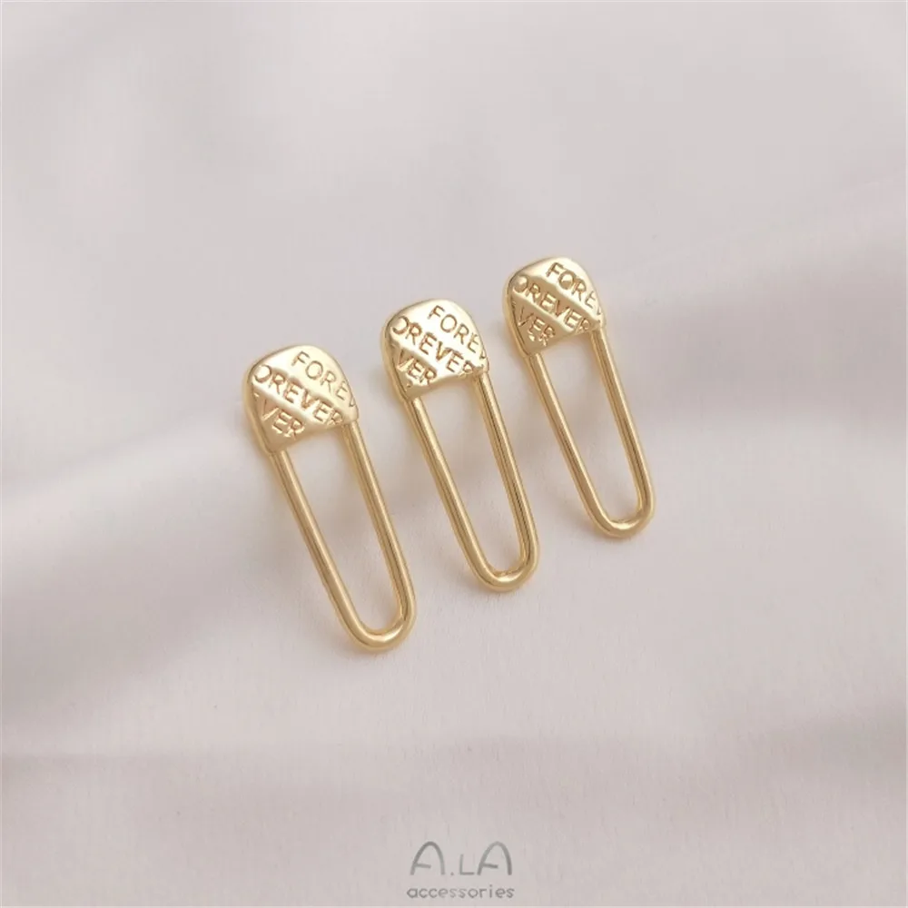 

14K gold fashion pin earrings 925 silver pin earrings DIY hand accessories earrings